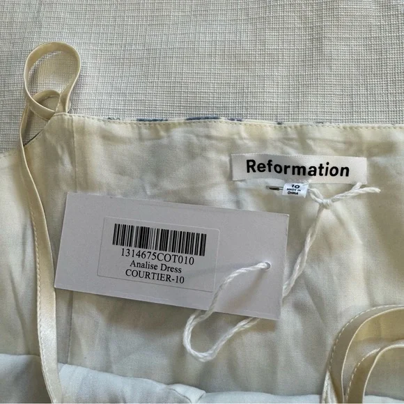 Reformation Analise White and Blue Floral Mini Dress - Picture 8 of 12